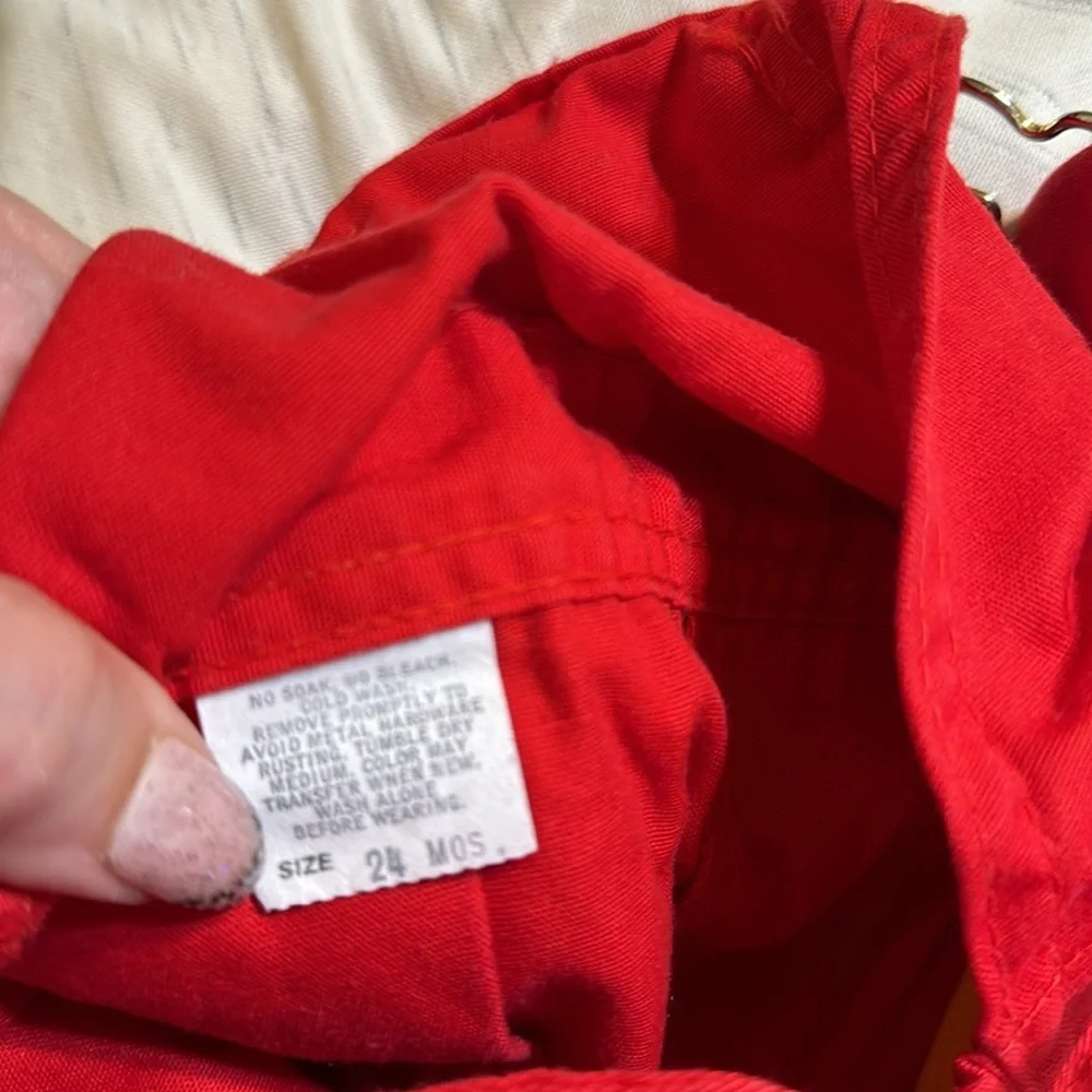 Vintage Oshkosh toddlers‎ color block overalls made in USA size 24 months